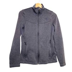 The North Face Women's  Fleece Full Zip Sweater Dark Gray Pockets Size S / P